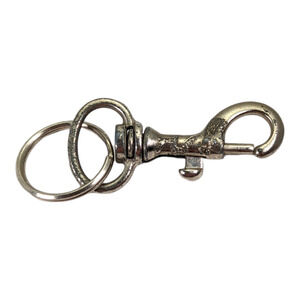 Vintage Chinese Dragon Bolt Snap Keychain Spring Loaded Keyring